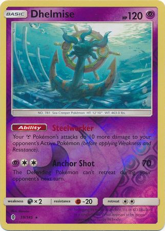 Dhelmise - 59/145 - Holo Rare - Reverse Holo available at 401 Games Canada