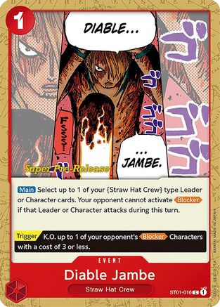 Diable Jambe (Super Pre-Release) - ST01-016 - Common available at 401 Games Canada