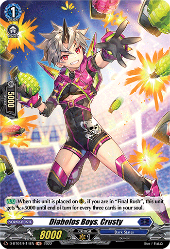 Diabolos Boys, Crusty - D-BT04/H14 - Holo Rare available at 401 Games Canada