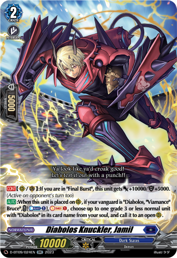 Diabolos Knuckler, Jamil - D-BT09/024 - Double Rare available at 401 Games Canada