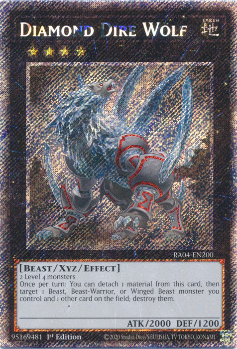 Diamond Dire Wolf (Platinum Secret Rare) - RA04-EN200 - Platinum Secret Rare - 1st Edition