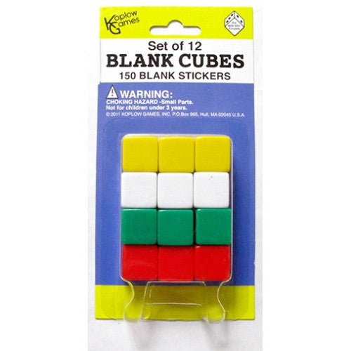 Dice Set - Koplow - Blank Dice - 12D6 w/ 150 Blank Stickers available at 401 Games Canada