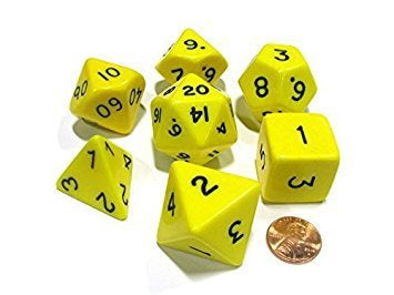 Dice Set - Koplow - Jumbo - 7 Piece - Tube - Yellow/Black available at 401 Games Canada