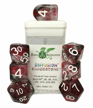 Dice Set - Role 4 Initiative - 7 Piece Set - Bloodstone available at 401 Games Canada