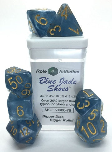 Dice Set - Role 4 Initiative - 7 Piece Set - Blue Jade Shoes available at 401 Games Canada