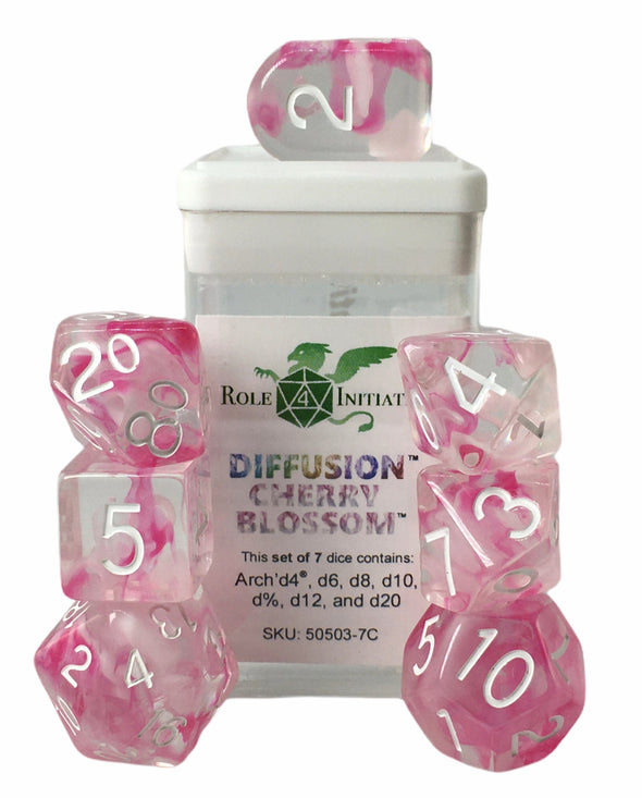 Dice Set - Role 4 Initiative - 7 Piece Set - Cherry Blossom available at 401 Games Canada