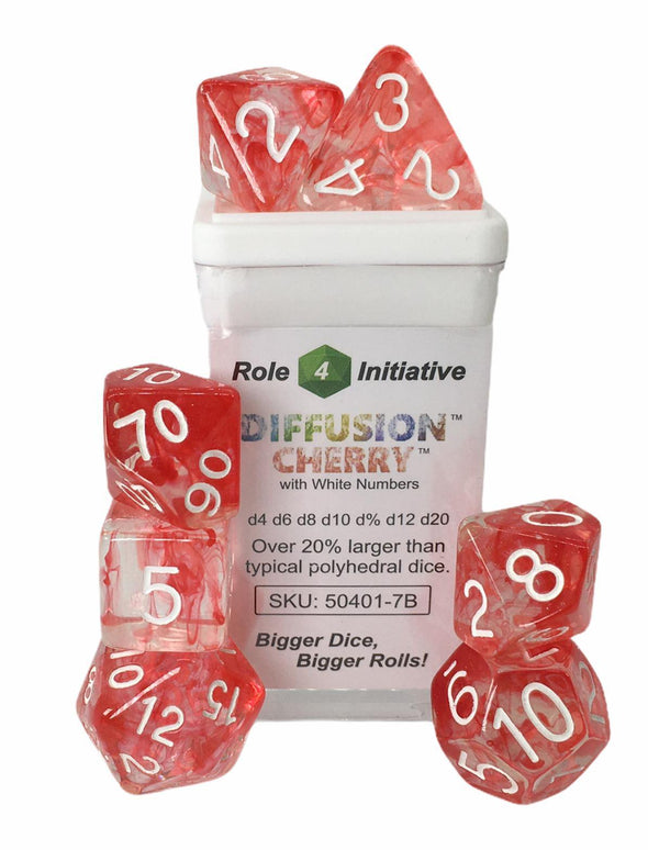 Dice Set - Role 4 Initiative - 7 Piece Set - Diffusion Cherry available at 401 Games Canada