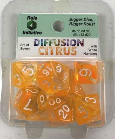 Dice Set - Role 4 Initiative - 7 Piece Set - Diffusion Citrus available at 401 Games Canada