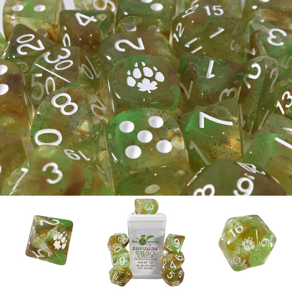 Dice Set - Role 4 Initiative - 7 Piece Set - Diffusion Druid's Circle Special available at 401 Games Canada