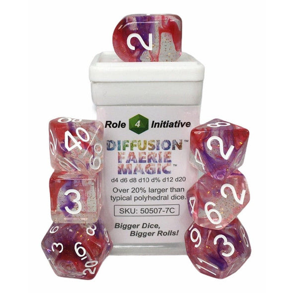 Dice Set - Role 4 Initiative - 7 Piece Set - Diffusion Faerie Magic available at 401 Games Canada