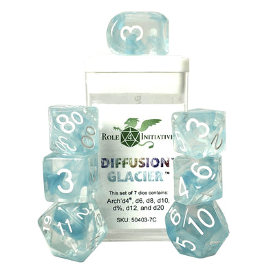 Dice Set - Role 4 Initiative - 7 Piece Set - Diffusion Glacier available at 401 Games Canada