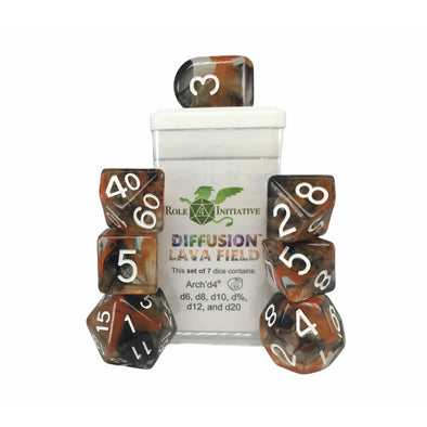 Dice Set - Role 4 Initiative - 7 Piece Set - Diffusion Lava Field available at 401 Games Canada