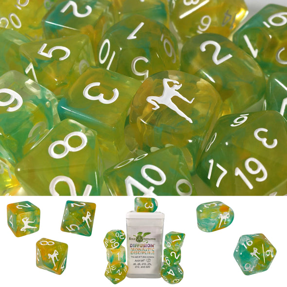 Dice Set - Role 4 Initiative - 7 Piece Set - Diffusion Monastic Discipline Special available at 401 Games Canada