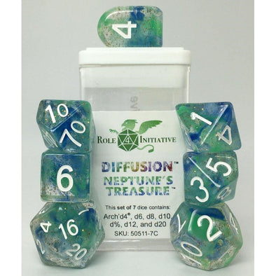 Dice Set - Role 4 Initiative - 7 Piece Set - Diffusion Neptune's Treasure available at 401 Games Canada