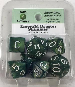 Dice Set - Role 4 Initiative - 7 Piece Set - Emerald Dragon Shimmer available at 401 Games Canada