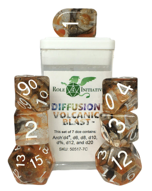 Dice Set - Role 4 Initiative - 7 Piece Set - Volcanic Blast available at 401 Games Canada