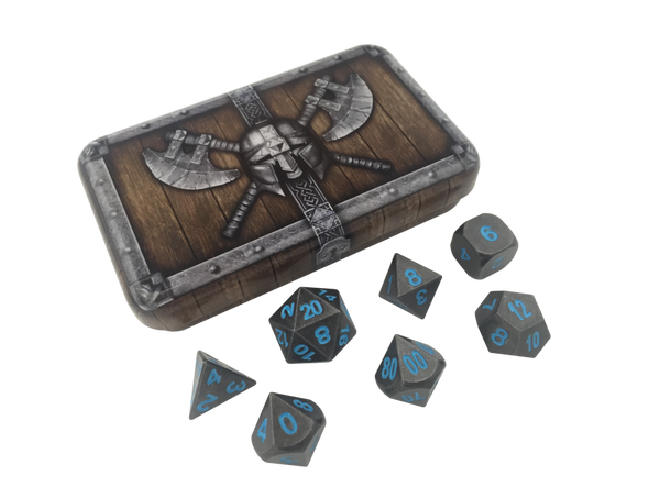 Dice Set - Skull Splitter - 7 Piece Set - Metal - Dwarven - Ice King's Revenge available at 401 Games Canada