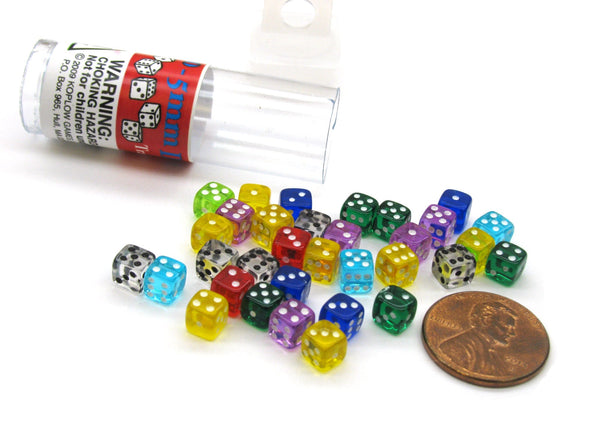 Dice Set - Tiny D6 Set - 30 x 5mm - Transparent available at 401 Games Canada