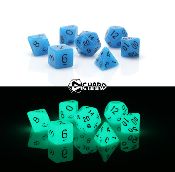 Die Hard - 7 Piece Set - Glow-in-the-Dark - Blue available at 401 Games Canada