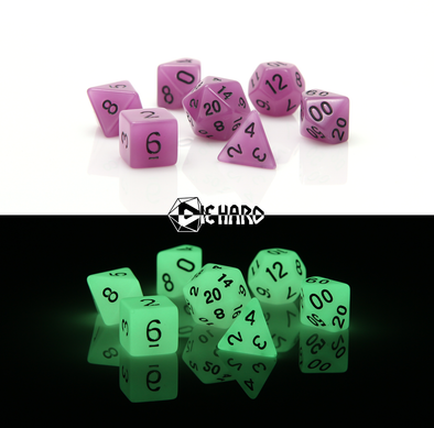 Die Hard - 7 Piece Set - Glow-in-the-Dark - Purple available at 401 Games Canada