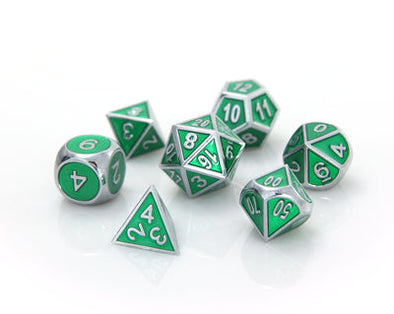 Die Hard - 7 Piece Set - Metal - Gemstone - Silver Emerald available at 401 Games Canada