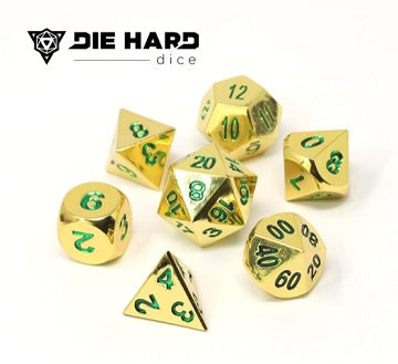 Die Hard - 7 Piece Set - Metal - RPG - Classic Gold Emerald available at 401 Games Canada