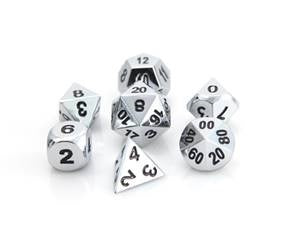 Die Hard - 7 Piece Set - Metal - RPG - Shiny Silver w/ Black available at 401 Games Canada