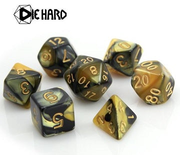 Die Hard - 7 Piece Set - Yellow/Black Marble available at 401 Games Canada