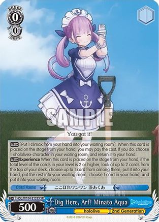 Dig Here, Arf! Minato Aqua (SR) - HOL/W104-E133S - Super Rare available at 401 Games Canada