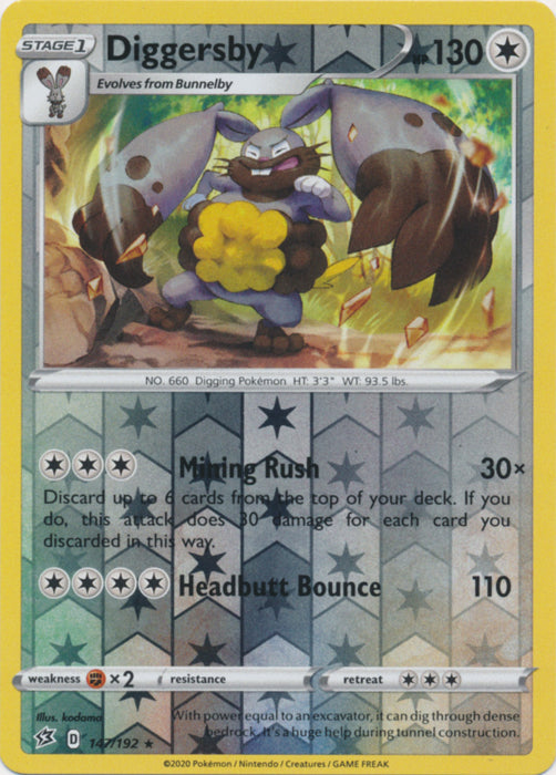 Diggersby - 147/192 - Rare - Reverse Holo available at 401 Games Canada