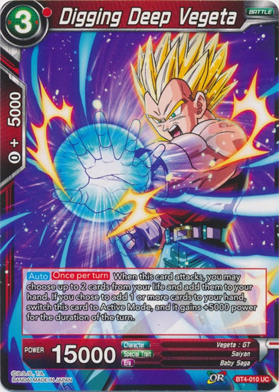 Digging Deep Vegeta - BT4-010 - Foil Uncommon available at 401 Games Canada