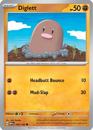 Diglett - 050/165 - Common available at 401 Games Canada