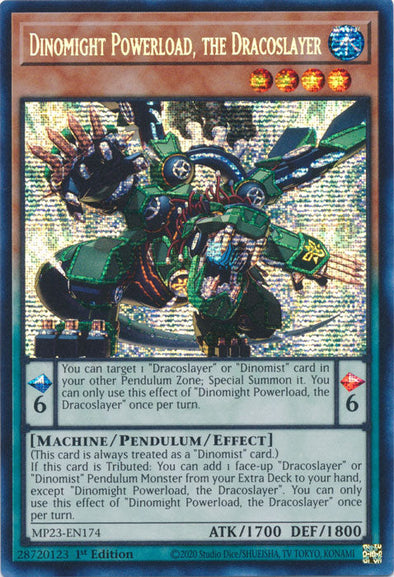 Dinomight Powerload, the Dracoslayer - MP23-EN174 - Prismatic Secret Rare - 1st Edition available at 401 Games Canada