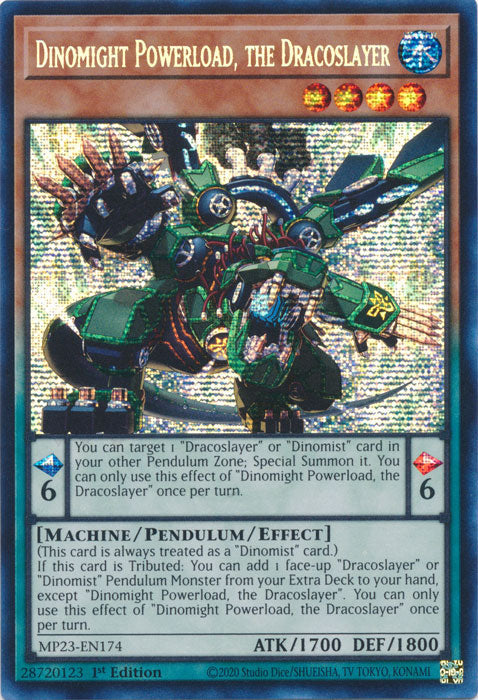 Dinomight Powerload, the Dracoslayer - MP23-EN174 - Prismatic Secret Rare - 1st Edition available at 401 Games Canada