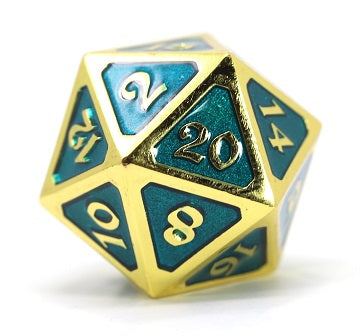 Dire D20 - Mythica - Gold Aquamarine available at 401 Games Canada