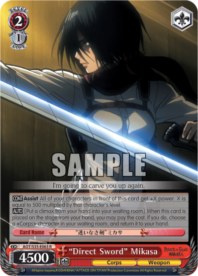 "Direct Sword" Mikasa - AOT/S35-E063 - Rare available at 401 Games Canada