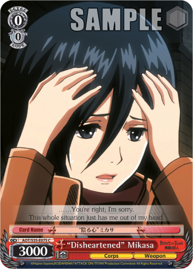 "Disheartened" Mikasa - AOT/S35-E075 - Common available at 401 Games Canada