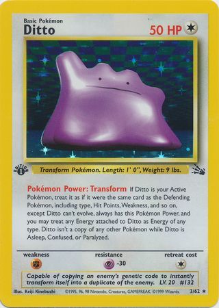 Ditto - 3/62 - Holo - 1st Edition available at 401 Games Canada