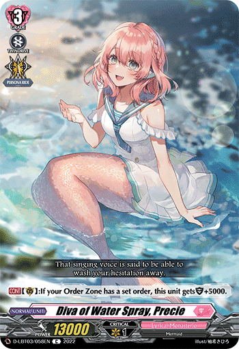 Diva of Water Spray, Precie - D-LBT03/058 - Common available at 401 Games Canada