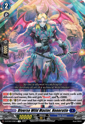 Diverse Wild Master, Honoratio - D-BT08/039 - Rare available at 401 Games Canada