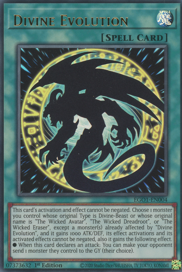 Divine Evolution - EGO1-EN004 - Ultra Rare - 1st Edition available at 401 Games Canada