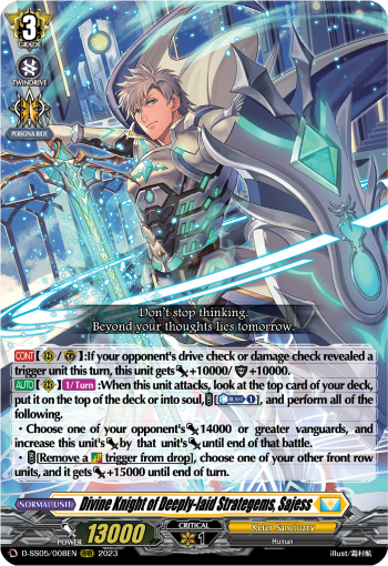 Divine Knight of Deeply-laid Strategems, Sajess - D-SS05/008 - Triple Rare available at 401 Games Canada