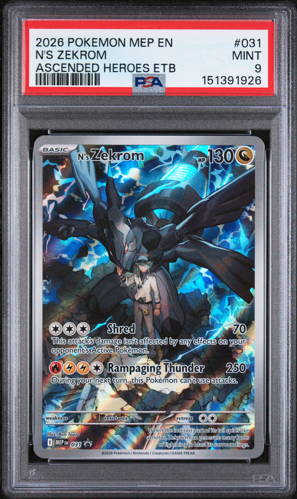 N'S ZEKROM (031) - POKEMON MEP EN-ME BLACK STAR PROMO - ASCENDED HEROES ETB - MINT 9