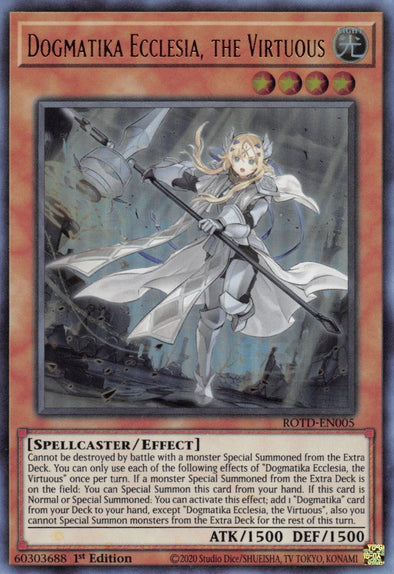 Dogmatika Ecclesia, the Virtuous - ROTD-EN005 - Ultra Rare - 1st Edition available at 401 Games Canada