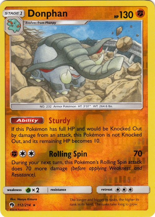Donphan - 112/214 - Rare - Reverse Holo available at 401 Games Canada