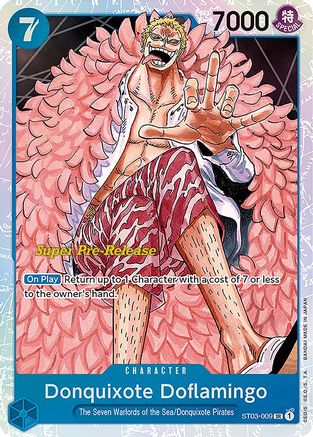 Donquixote Doflamingo (Super Pre-Release) - ST03-009 - Super Rare available at 401 Games Canada