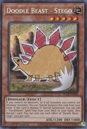 Doodle Beast - Stego - BLCR-EN032 - Secret Rare - 1st Edition available at 401 Games Canada