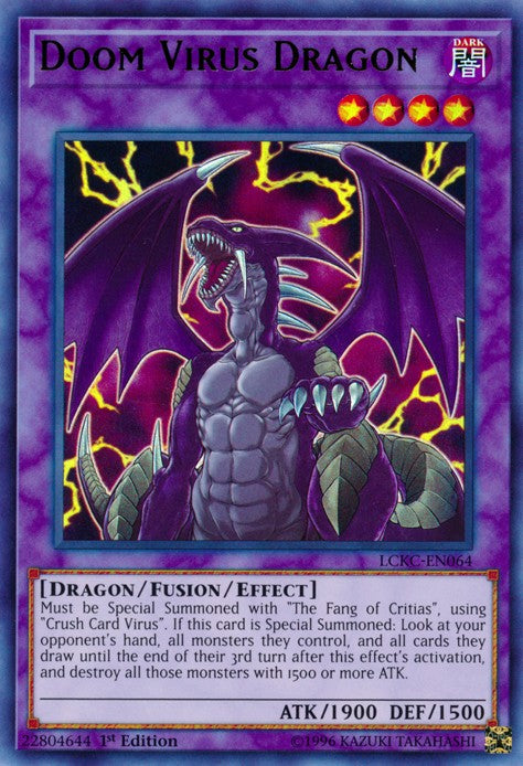 Doom Virus Dragon - LCKC-EN064 - Ultra Rare - 1st Edition available at 401 Games Canada