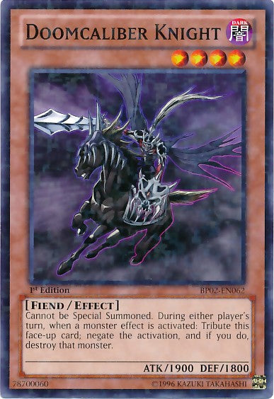Doomcaliber Knight - BP02-EN062 - Mosaic Rare - 1st Edition available at 401 Games Canada