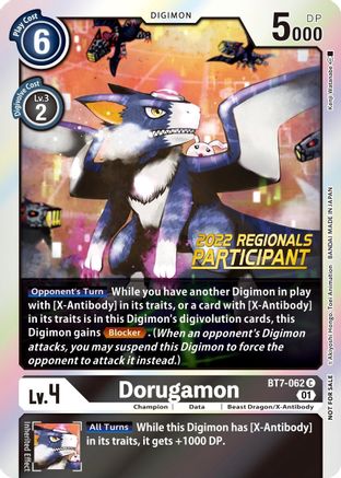 Dorugamon (2022 Regionals Participant) - BT7-062 - Common available at 401 Games Canada